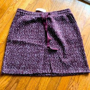 Loft Burgundy and White Specked Terry Like SkirtM